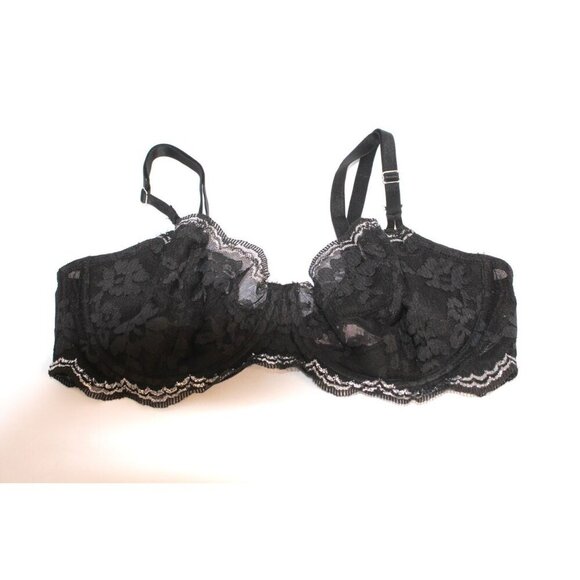 Victoria's Secret Bra 36D Dream Angles Black Silver Lace Sheer Push Up Underwire - Picture 4 of 16